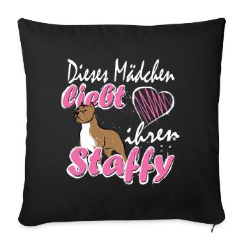 American Staffordshire Terrier Hunde Kampfhund - Sofakissenbezug 45 x 45 cm - Schwarz - Vorne