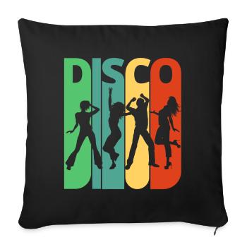 Weinlese-Retro- Disco. Tanzen.Birthday, Party Geschenke - Sofakissenbezug 45 x 45 cm - Schwarz - Vorne