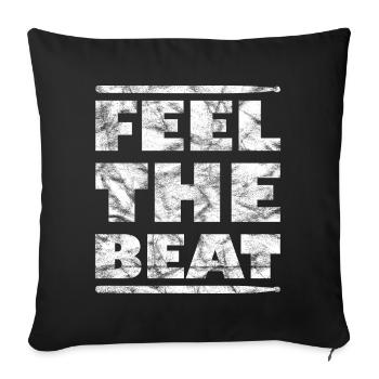 Vintage Feel the beat Drumsticks - Sofakissenbezug 45 x 45 cm - Schwarz - Vorne