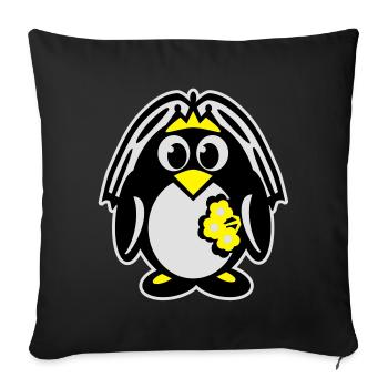 penguin bride - Sofa pillowcase 17,3'' x 17,3'' (45 x 45 cm) - black - Front