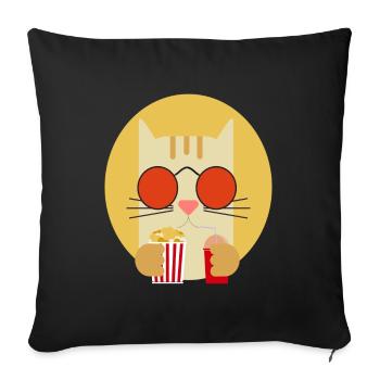 Popcorn Grignots Kino Canapé Fast Food Chips - Housse de coussin décorative 45 x 45 cm - noir - Devant
