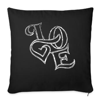 Love - Sofa pillowcase 17,3'' x 17,3'' (45 x 45 cm) - black - Front