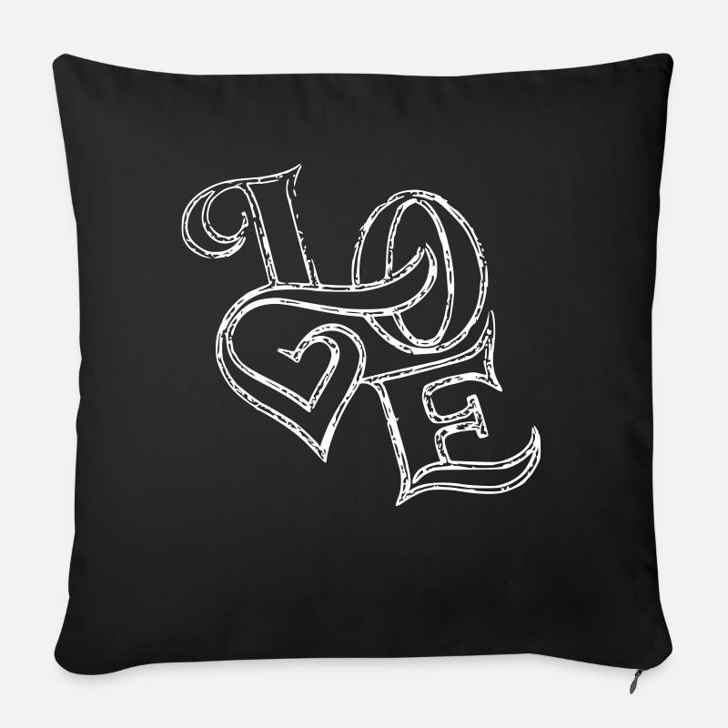 love - Sofakissenbezug 45 x 45 cm - Schwarz