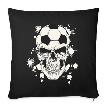 Crâne de football - Housse de coussin décorative 45 x 45 cm - noir - Devant