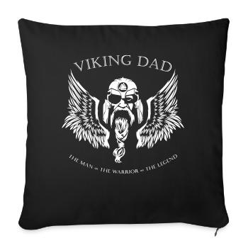 Design Viking Dad - Papa Viking - Housse de coussin décorative 45 x 45 cm - noir - Devant