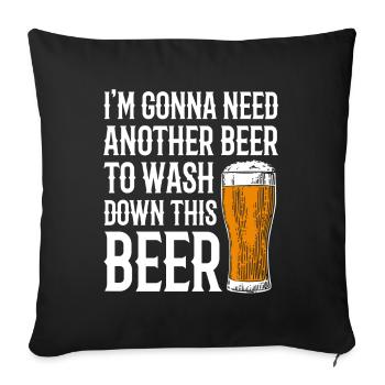 Chemise de bière drôle - Housse de coussin décorative 45 x 45 cm - noir - Devant