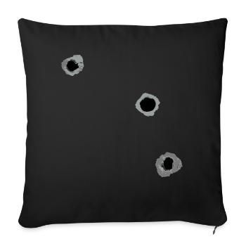 Bullet holes design as a vector - Sofa pillowcase 17,3'' x 17,3'' (45 x 45 cm) - black - Front