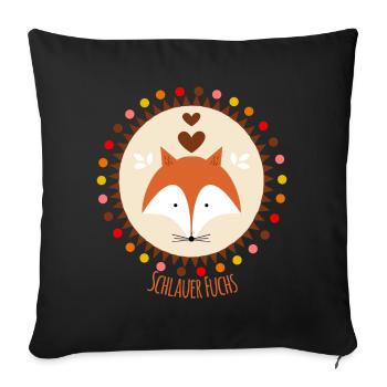 Smart Fox - Sofa pillowcase 17,3'' x 17,3'' (45 x 45 cm) - black - Front