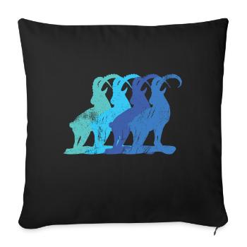 Ombre de Capricorne rayée - Housse de coussin décorative 45 x 45 cm - noir - Devant
