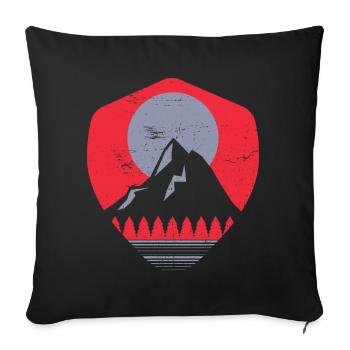 Panorama in the mountains | Nature hiking view - Sofa pillowcase 17,3'' x 17,3'' (45 x 45 cm) - black - Front