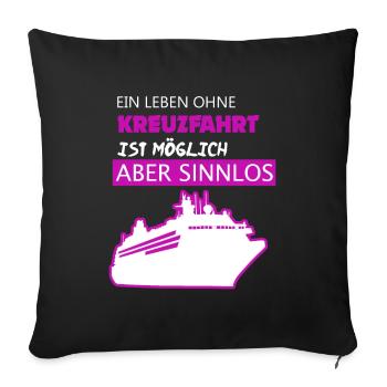 Kreuzfahrt Shirt • Schifffahrt • Schiffsmechaniker - Sofakissenbezug 45 x 45 cm - Schwarz - Vorne