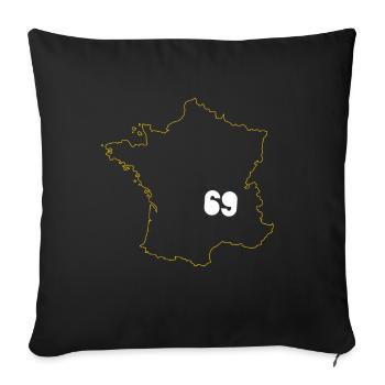 Lyon 69 Souvenir 69 France Frankreich - Sofa pillowcase 17,3'' x 17,3'' (45 x 45 cm) - black - Front