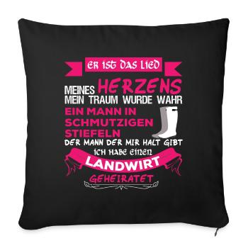 Landwirtschaft Traktor Geschenk Landwirt Frau - Sofakissenbezug 45 x 45 cm - Schwarz - Vorne