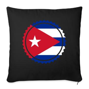 Cuba Drapeau Cuba Cadeau National La Havane - Housse de coussin décorative 45 x 45 cm - noir - Devant