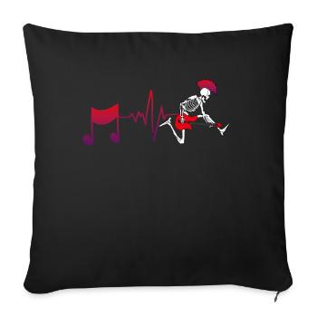 Guitare rock n roll - Housse de coussin décorative 45 x 45 cm - noir - Devant