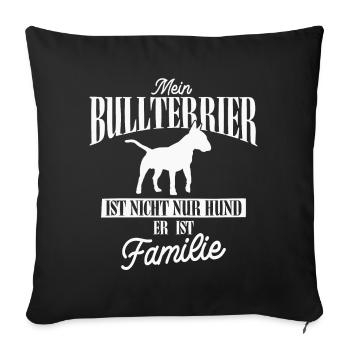 Bullterrier Hund Hundeliebhaber Geschenk - Sofakissenbezug 45 x 45 cm - Schwarz - Vorne