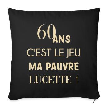 60 ans anniversaire - Housse de coussin décorative 45 x 45 cm - noir - Devant