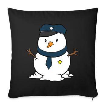 Père Noël Noël police enfants - Housse de coussin décorative 45 x 45 cm - noir - Devant