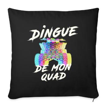 Quad: Crazy quad T-shirt, multi-coloured quad - Sofa pillowcase 17,3'' x 17,3'' (45 x 45 cm) - black - Front