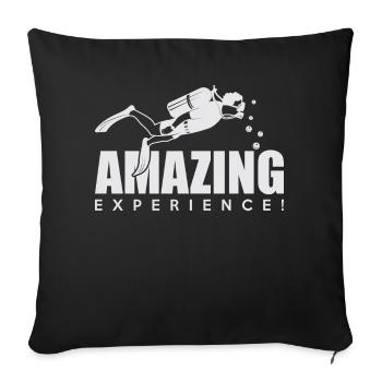 Plongée plongeurs - Housse de coussin décorative 45 x 45 cm - noir - Devant