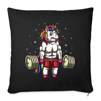 Unicorn weightlifters - Sofa pillowcase 17,3'' x 17,3'' (45 x 45 cm) - black - Front