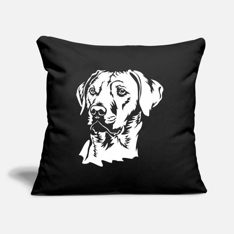 Rhodesian Ridgeback head "Black Edition" Sofa pillowcase 17,3'' x 17,3'' (45 x 45 cm)