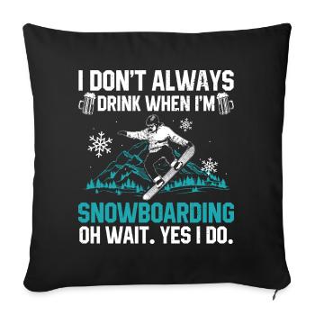 Snowboard - Sofakissenbezug 45 x 45 cm - Schwarz - Vorne