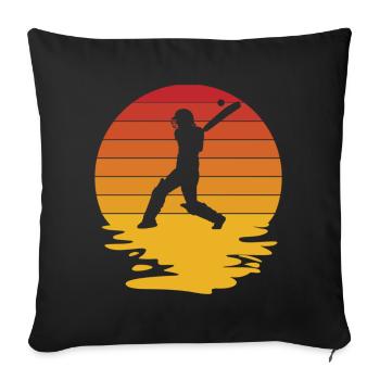 Cricketer CricketEr Cricket Match Cadeau - Housse de coussin décorative 45 x 45 cm - noir - Devant