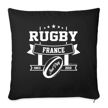 Rugby FRANCE Fans - In Augmented Reality - Sofakissenbezug 45 x 45 cm - Schwarz - Vorne