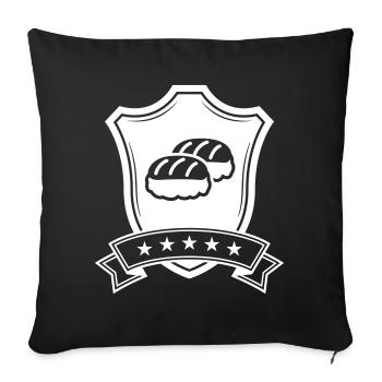 Sushi Wappen - Sofakissenbezug 45 x 45 cm - Schwarz - Vorne