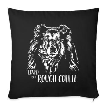 ROUGH COLLIE Dog Saying Dogs Saying Dogs - Sofa pillowcase 17,3'' x 17,3'' (45 x 45 cm) - black - Front