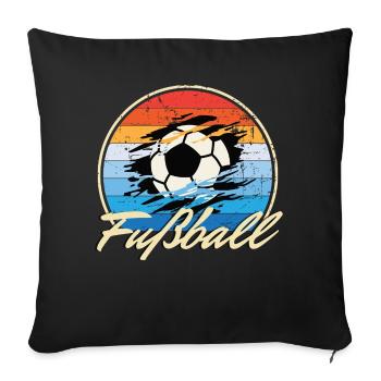 Fußball Vintage Retro Style Geburtstags Geschenk - Sofakissenbezug 45 x 45 cm - Schwarz - Vorne