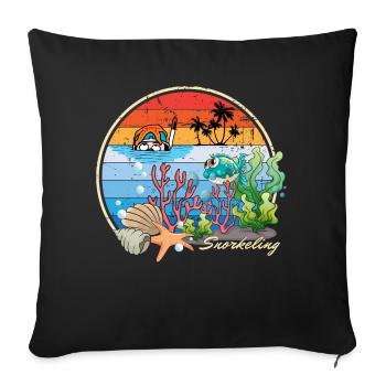Snorkeling Snorkeling Vacances Plage Plongée en Mer - Housse de coussin décorative 45 x 45 cm - noir - Devant