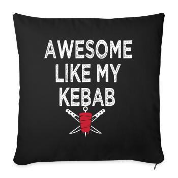 Awesome like my kebab chef kebab - Sofa pillowcase 17,3'' x 17,3'' (45 x 45 cm) - black - Front