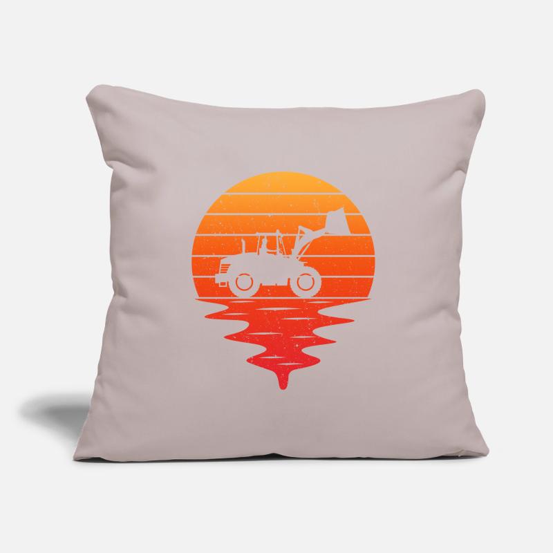 Retro wheel loader Sofa pillowcase 17,3'' x 17,3'' (45 x 45 cm)