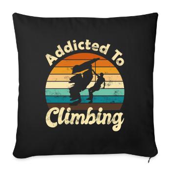 Climbing Rock climbing - Sofa pillowcase 17,3'' x 17,3'' (45 x 45 cm) - black - Front