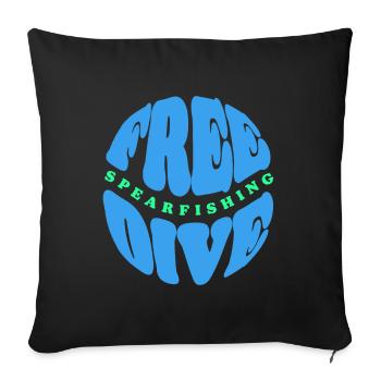 Freedive and Spearfishing Typography - Sofa pillowcase 17,3'' x 17,3'' (45 x 45 cm) - black - Front