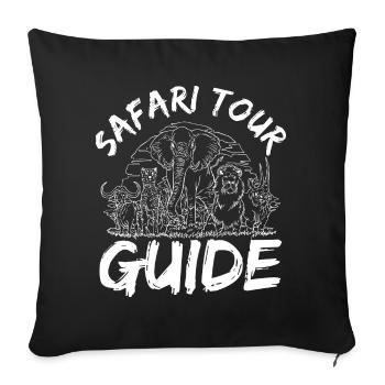 Safari Tour Guide Costume Africa Zoo Tour Tour - Sofa pillowcase 17,3'' x 17,3'' (45 x 45 cm) - black - Front