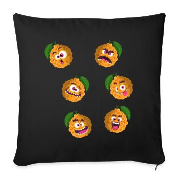 Bitter orange - Sofa pillowcase 17,3'' x 17,3'' (45 x 45 cm) - black - Front