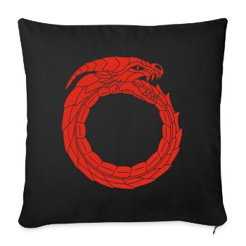 Verschlingender Roter Drache - Sofakissenbezug 45 x 45 cm - Schwarz - Vorne