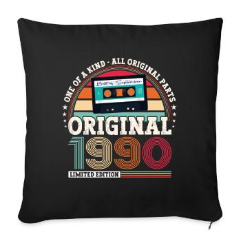Septembre Né 1990 32ème anniversaire Cadeau - Housse de coussin décorative 45 x 45 cm - noir - Devant