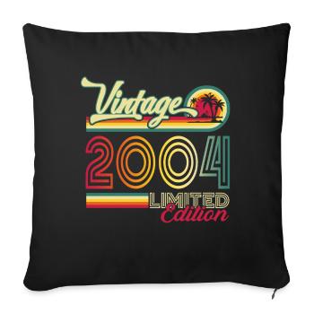 Original vintage 2004 18th birthday gift - Sofa pillowcase 17,3'' x 17,3'' (45 x 45 cm) - black - Front