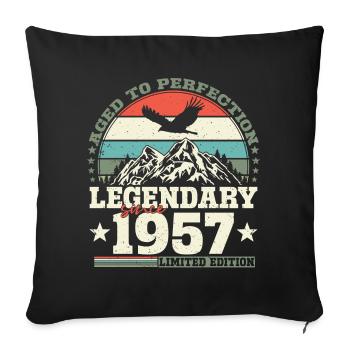 Legendary 1957 Vintage born Birthday Gift - Sofa pillowcase 17,3'' x 17,3'' (45 x 45 cm) - black - Front