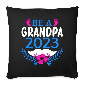 Expectant Grandpa 2023, 2023 I will be Grandpa, 2023 Grandpa - Sofa pillowcase 17,3'' x 17,3'' (45 x 45 cm) - black - Front