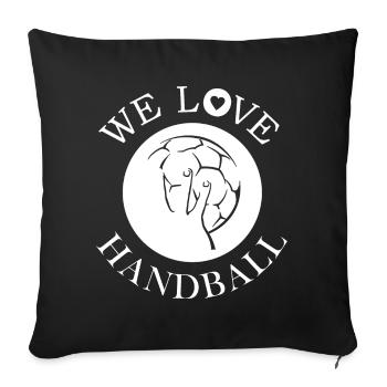 we love handball icon icon logo illustration - Sofa pillowcase 17,3'' x 17,3'' (45 x 45 cm) - black - Front
