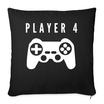 Player 4 child - Sofa pillowcase 17,3'' x 17,3'' (45 x 45 cm) - black - Front
