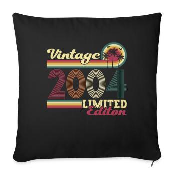 Original vintage 2004 18th birthday gift - Sofa pillowcase 17,3'' x 17,3'' (45 x 45 cm) - black - Front