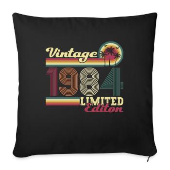 Original vintage 1984 39th birthday gift - Sofa pillowcase 17,3'' x 17,3'' (45 x 45 cm) - black - Front