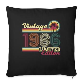 Original vintage 1986 36th birthday gift - Sofa pillowcase 17,3'' x 17,3'' (45 x 45 cm) - black - Front
