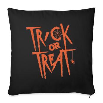 Halloween Trick or Treat Orange - Housse de coussin décorative 45 x 45 cm - noir - Devant